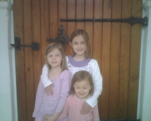 Our girls at the church door where Alfred likely met his sister.